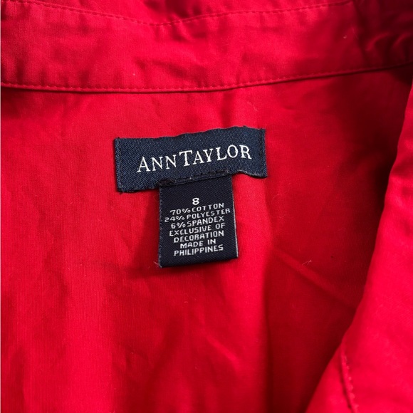 Anne Taylor Red Sleeveless Wrap Blouse - Picture 7 of 8